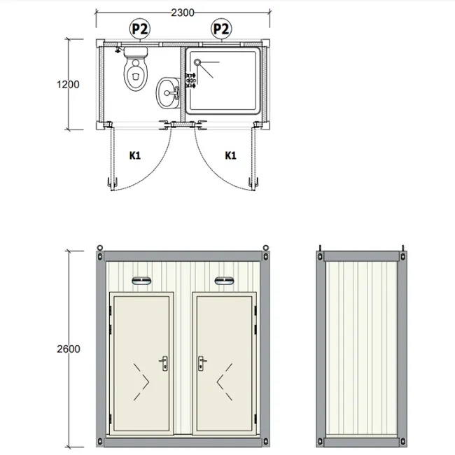 Sanitary construction site bungalow with WC and shower – Image 3