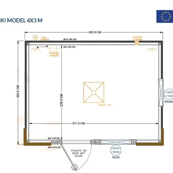 Office Container 4x3 meters – Helsinki Model – Image 6